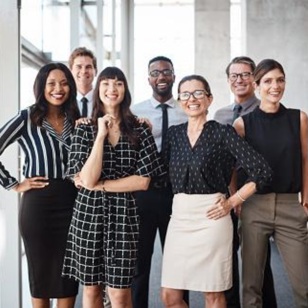 Photo of a happy sales team