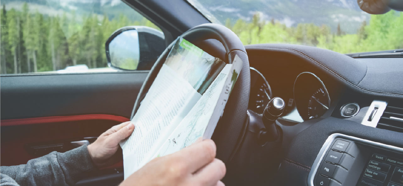 Person looking at a map