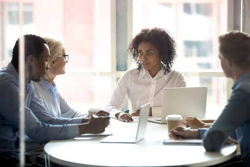 Sales team in a meeting
