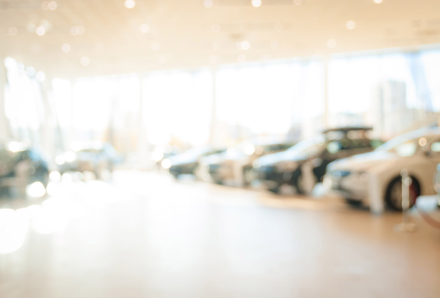 Blurred image of auto showroom