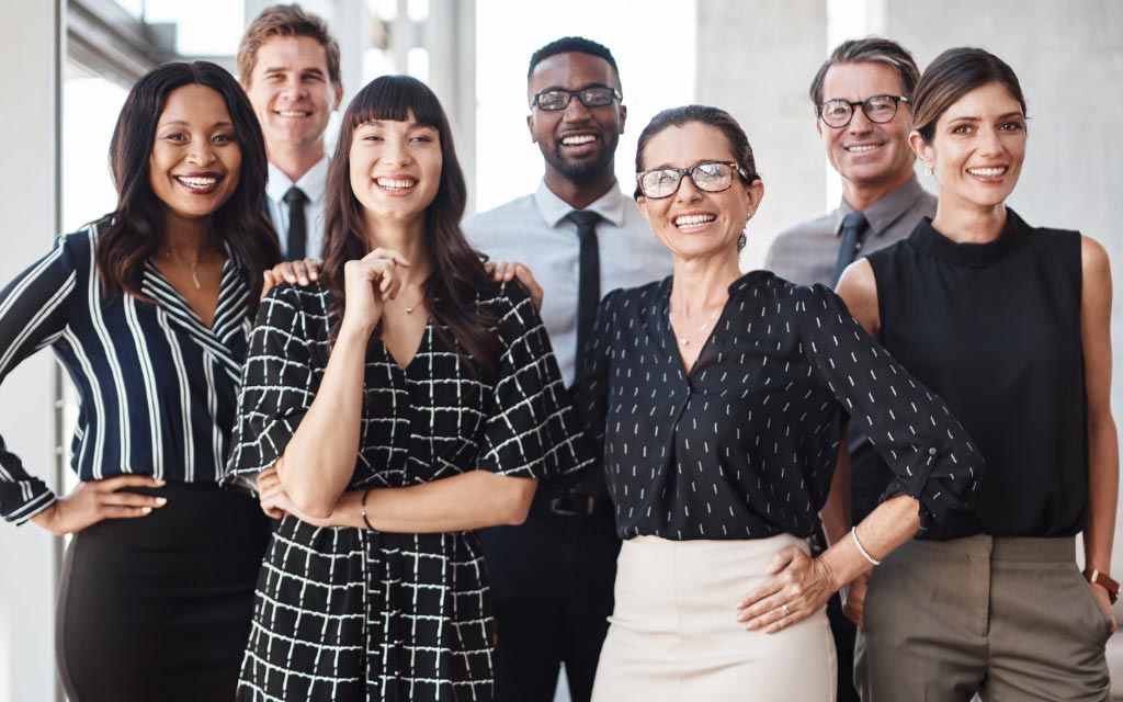 Photo of a happy sales team
